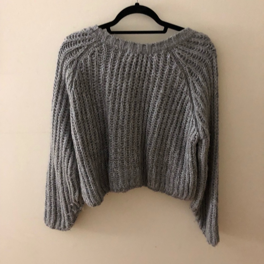 Gray cable knit sweater